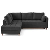 Image de Anna - canapé d'angle gauche 5 places convertible en velours texturé - Gris Anthracite