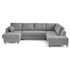 Image de Canape angle fixe LISA DESIGN 7 places en velours gris 297 x 297 x 85 cm
