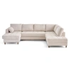 Image de Canape angle fixe LISA DESIGN 7 places en velours beige 297 x 297 x 85 cm