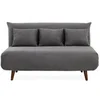 Image de Lumi - Banquette convertible clic-clac 2 places en velours côtelé - Gris