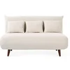 Image de Lumi - Banquette convertible clic-clac 2 places en velours côtelé - Beige