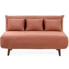 Image de Lumi - Banquette convertible clic-clac 2 places en velours côtelé - Terracotta