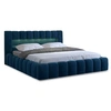 Image de Lit coffre best mobilier 162 x 232 x 90 cm en velours sommier a lattes pour 2 personnes de couleur bleu