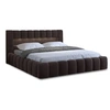 Image de Cleo - lit coffre avec led - 160x200 cm - sommier inclus - en velours - Marron