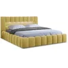 Image de Cleo - lit coffre avec led - 180x200 cm - sommier inclus - en velours - Jaune