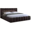 Image de Lit coffre best mobilier 202 x 232 x 90 cm en velours sommier a lattes pour 2 personnes de couleur marron