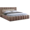 Image de Cleo - lit coffre avec led - 180x200 cm - sommier inclus - en velours - Taupe