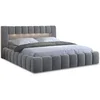 Image de Cleo - lit coffre avec led - 180x200 cm - sommier inclus - en velours - Gris clair