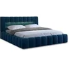 Image de Cleo - lit coffre avec led - 180x200 cm - sommier inclus - en velours - Bleu canard