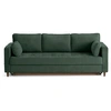 Image de Canape droit LISA DESIGN 3 places en velours vert 222 x 222 x 85 cm