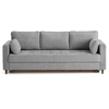 Image de Canape droit LISA DESIGN 3 places en velours gris 222 x 222 x 85 cm