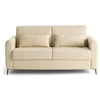 Image de Canape droit LISA DESIGN 3 places en cuir beige 195 x 195 x 88 cm
