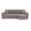Image de Nicole - canapé d'angle réversible 4 places convertible avec coffre en tissu - Gris clair