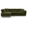 Image de Canape angle fixe BEST MOBILIER 5 places en velours vert 261 x 261 x 80 cm