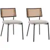 Image de Luciano - lot de 2 chaises cannage - en tissu bouclette - Beige