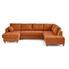 Image de Canape angle fixe LISA DESIGN 7 places en velours rouge 198 x 297 x 85 cm