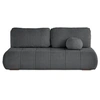 Image de Bowie - canapé 3 places convertible coffre + coussin rond inclus en tissu texturé - Gris foncé