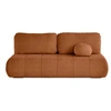 Image de Canape droit BEST MOBILIER 3 places en tissu rouge 194 x 194 x 80 cm