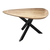Image de Makana - table à manger - bois massif d'acacia et métal - 6 personnes - Bois / Noir