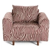 Image de Rune - fauteuil zèbre en velours - Marron / Blanc