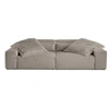 Image de Canape droit LISA DESIGN 3 places en tissu gris 264 x 264 x 68 cm