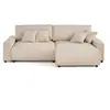 Image de Pivoine - canapé d'angle 4 places réversible convertible avec 2 coffres en velours côtelé - Beige