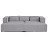 Image de Canape droit LISA DESIGN 3 places en velours gris 239 x 239 x 67 cm
