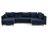 Image de Canape angle fixe LISA DESIGN 7 places en velours bleu 161 x 310 x 81 cm