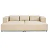 Image de Canape droit 3 places en velours beige 239 x 239 x 67 cm