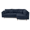 Image de Canape angle fixe LISA DESIGN 4 places en velours bleu 161 x 231 x 81 cm