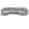 Image de Canape angle fixe LISA DESIGN 7 places en velours gris 161 x 310 x 81 cm