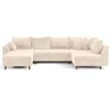 Image de Canape angle fixe LISA DESIGN 7 places en velours beige 161 x 310 x 81 cm