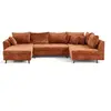 Image de Canape angle fixe LISA DESIGN 7 places en velours rouge 161 x 310 x 81 cm