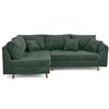 Image de Canape angle fixe LISA DESIGN 4 places en velours vert 231 x 231 x 81 cm