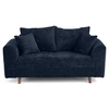 Image de Canape droit LISA DESIGN 2 places en velours bleu 93 x 150 x 81 cm