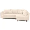 Image de Canape angle fixe LISA DESIGN 4 places en velours beige 161 x 231 x 81 cm