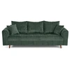 Image de Canape droit LISA DESIGN 3 places en velours vert 93 x 210 x 81 cm