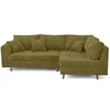 Image de Rune - canapé d'angle droit 4 places en velours texturé - Vert Olive