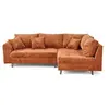 Image de Canape angle fixe LISA DESIGN 4 places en velours rouge 231 x 231 x 81 cm