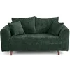 Image de Canape droit LISA DESIGN 2 places en velours vert 150 x 150 x 81 cm