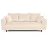 Image de Canape droit LISA DESIGN 3 places en velours beige 210 x 210 x 81 cm