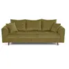 Image de Canape droit LISA DESIGN 3 places en velours vert 210 x 210 x 81 cm