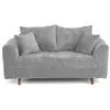Image de Canape droit LISA DESIGN 2 places en velours gris 150 x 150 x 81 cm