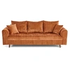 Image de Canape droit LISA DESIGN 3 places en velours rouge 93 x 210 x 81 cm