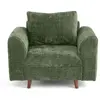 Image de Rune - fauteuil en velours texturé - Vert sauge