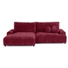 Image de Nelly - canapé d'angle gauche 4 places convertible avec coffre en velours texturé - Prune