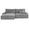 Image de Nelly - canapé d'angle gauche 4 places convertible avec coffre en velours texturé - Gris