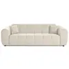 Image de Canape droit LISA DESIGN 3 places en tissu beige 230 x 230 x 85 cm