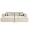 Image de Canape droit LISA DESIGN 3 places en tissu beige 240 x 240 x 85 cm