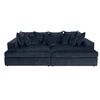 Image de Canape droit LISA DESIGN 4 places en velours bleu 272 x 272 x 75 cm